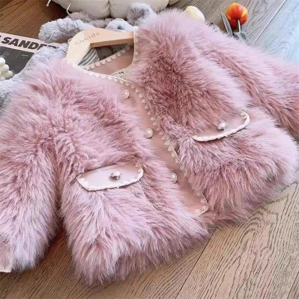 Jackets 2024 Fashion Girls Baby Fake Fur Soft Warm Coats Pearls Button Elegant Girl Kids Cotton Padded Winter Overcoats Children Clothes, Blue
Jackets 2024 Fashion Girls Baby Fake Fur Soft Warm Coats Pearls Button Elegant Girl Kids Cotton Padded Winter Overcoats Children Clothes, Blue