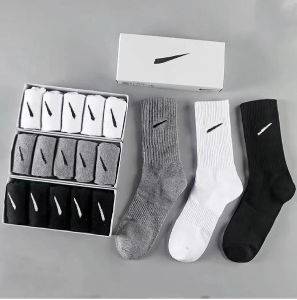

designer sock for men Stockings grip socks motion Cotton All-match Solid Color Classic Hook Ankle Breathable black White Basketball football sports sock with box, 13 5pairs