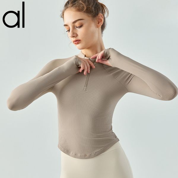 Al-yoga Jackets Sweatshirts 1/4 Zipper Pullover Rib Slim Long Sleeve Sweatwear Top Autumn/winter Sweattops Temperament Small Stand Collar Gym Wear Coats, Black
Al-yoga Jackets Sweatshirts 1/4 Zipper Pullover Rib Slim Long Sleeve Sweatwear Top Autumn/winter Sweattops Temperament Small Stand Collar Gym Wear Coats, Black