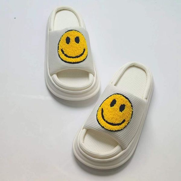 Four seasons men's and women's open slippers non-slip fashion smile face home indoor outdoor leisure slip-on slippers, Purple 
Four seasons men's and women's open slippers non-slip fashion smile face home indoor outdoor leisure slip-on slippers, Purple