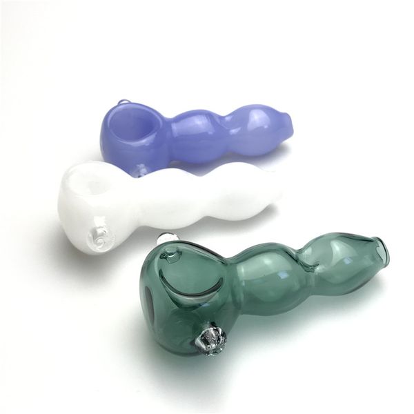 2026 New 2025 New 3 Inch Mini Pipe With White Green Blue Thick Pyrex Colorful Heady Glass Travel Tobacco Smoking Hand Pipes Free Shipping Sh