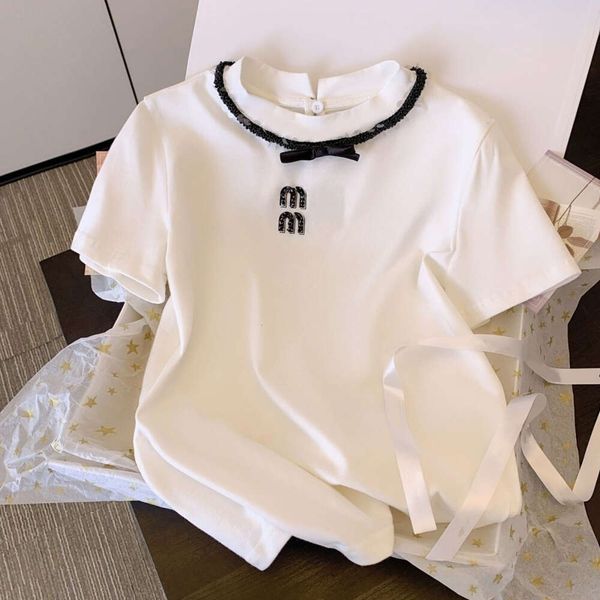 Designer Women Summer Trendy Short-sleeved Shirt Letter Diamond Graphic Tee Casual Slim Pullover T Shirts Top, White
Designer Women Summer Trendy Short-sleeved Shirt Letter Diamond Graphic Tee Casual Slim Pullover T Shirts Top, White