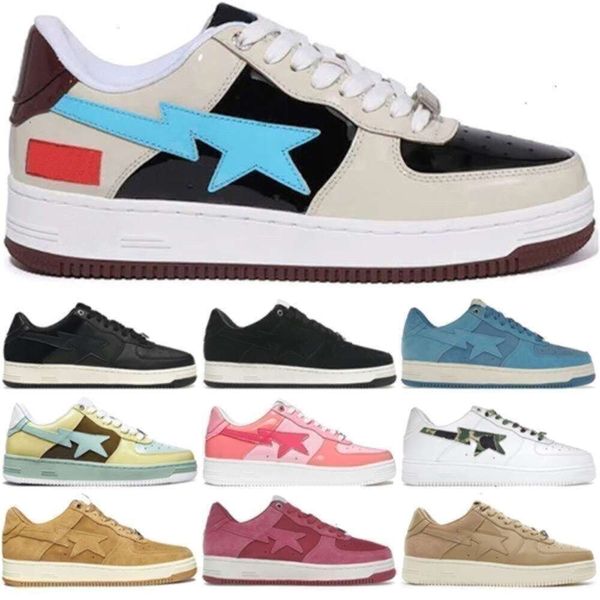 

2024 NEW Bapestass Shoes for Athletic Outdoor Sneakers Low Top Black White Blue Camo Green Suede Pastel Pink Nostalgic Burgundy Grey Mens Fashion, Red