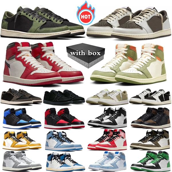 With box Jumpman 1 1s Golf Olive basketball shoes mens womens j1 low high travi Celadon Black Phantom Palomino Lost found Reverse Dark Mocha scotts trainers sneakers, 29
With box Jumpman 1 1s Golf Olive basketball shoes mens womens j1 low high travi Celadon Black Phantom Palomino Lost found Reverse Dark Mocha scotts trainers sneakers, 29