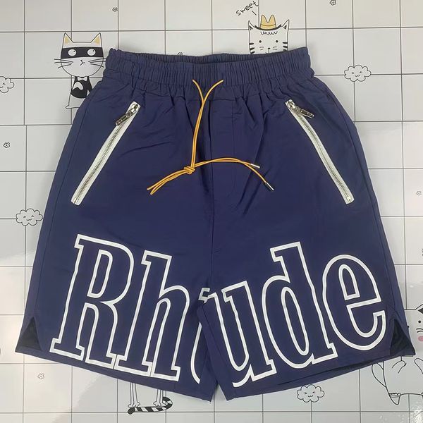 

High-quality RHUDE mesh quick dry Shorts Designers Mens Basketball Short Pants 2024 Luxury Summer Beach Palm Letter Street Fashion Sweatpants 1WFLV