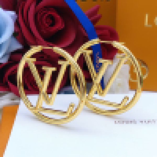 

Designer Womens Hoops Earrings 18K Gold Plated Branded New With Box Ladies Luxury Gold Hoops Earring Best Quality Popular Fashion Girl Valentines Day Mothers Gift