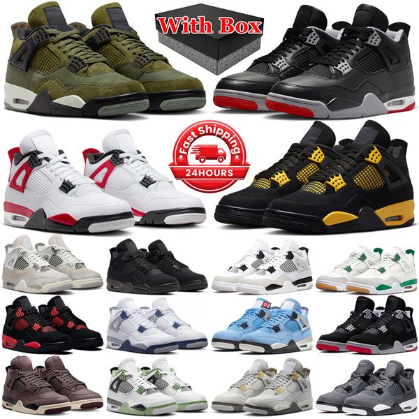 With box 4s jumpman 4 basketball shoes men women Bred Reimagined Red Cement Thunder Military Black Cat Midnight Navy Pine Green mens trainers sports sneakers
With box 4s jumpman 4 basketball shoes men women Bred Reimagined Red Cement Thunder Military Black Cat Midnight Navy Pine Green mens trainers sports sneakers