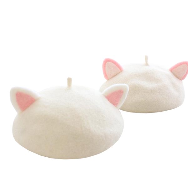 women Cute Kawaii cartoon handmade animal ears woolen felt beret cat rabbit fox bear ear Warm Caps kawaii painter hat, Customize 
women Cute Kawaii cartoon handmade animal ears woolen felt beret cat rabbit fox bear ear Warm Caps kawaii painter hat, Customize