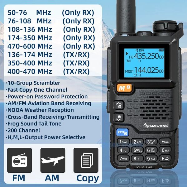 Quansheng UV 5R Plus Walkie Talkie Portable Am Fm Two Way Radio Commutator VHF Station K5 Receiver Ham Wireless Set Long Range 240110
Quansheng UV 5R Plus Walkie Talkie Portable Am Fm Two Way Radio Commutator VHF Station K5 Receiver Ham Wireless Set Long Range 240110