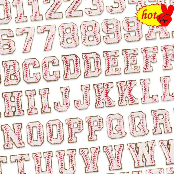 36pcs Bulk Letters Iron on Patches Baseball Embroidered Parches Bordados Para Ropa Thermoadhesive for Clothing Jacket Naszywka