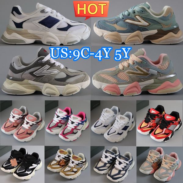 

9060s Kids 9060 Running Shoes Toddler Sneakers Youth Designer Boys Girls Shoe Runner Black Sea Salt White Rain Cloud Grey Sports Trainers, Red