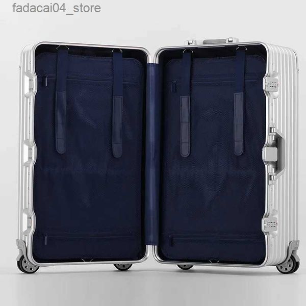 

Suitcases Thickened Aluminium Frame Suitcase Universal Wheel Large Capacity Travel Suitcase 32-Inch Trolley Case Large Size Luggage Q240115, Blue