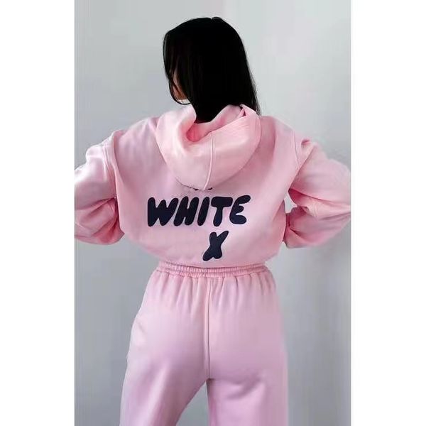 

WF-Women Women' Letter Print 2 Piece Outfits FOX Cowl Neck Long BLACK WHITE Sleeve Sweatshirt and Pants Set Tracksuit A4, Light brown