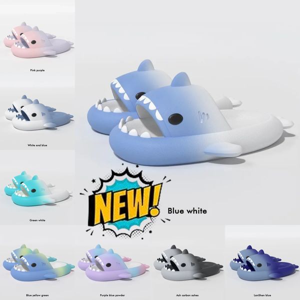 

Women Summer Shark Designer Sandles Home Slippers Anti-skid EVA Solid Color Couple Parents Outdoor Cool Indoor Household Funny Shoes Eur 36-45 GAI 394, Clear