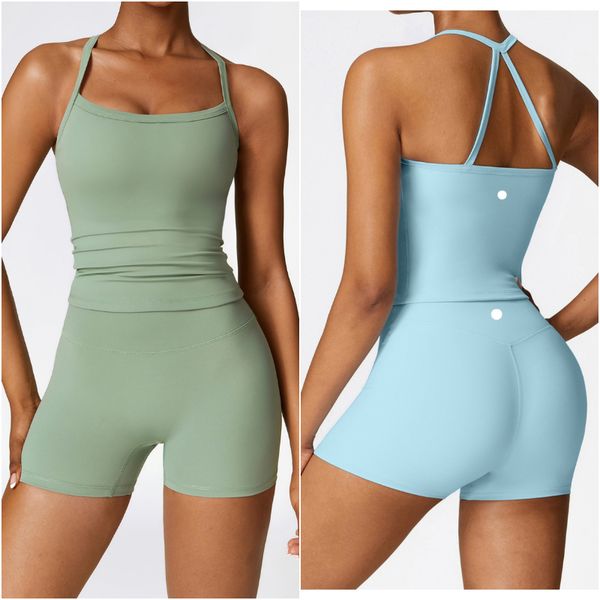 LL-8519 Womens Yoga Outfit Yoga Sets Vest Short Pants Excerise Sport Gym Running Trainer Casual Shorts Elastic High Waist Sportwear, Skyblue
LL-8519 Womens Yoga Outfit Yoga Sets Vest Short Pants Excerise Sport Gym Running Trainer Casual Shorts Elastic High Waist Sportwear, Skyblue