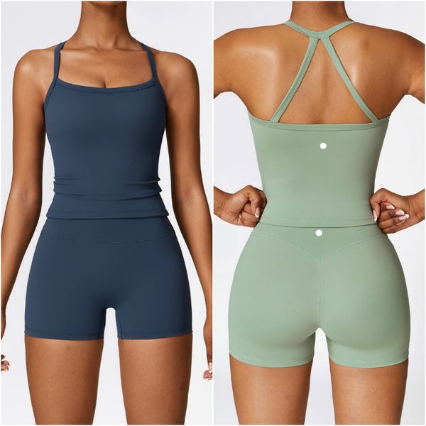 LL-8519 Womens Yoga Outfit Yoga Sets Pants Vest Excerise Sport Gym Running Trainer Casual Shorts Elastic High Waist Sportwear, Navy
LL-8519 Womens Yoga Outfit Yoga Sets Pants Vest Excerise Sport Gym Running Trainer Casual Shorts Elastic High Waist Sportwear, Navy