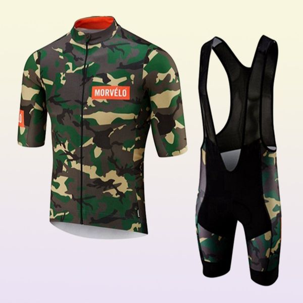Pro team Morvelo Cycling Short Sleeves jersey bib shorts sets Mens Summer Breathable Road bicycle clothing MTB bike Outfits Spor