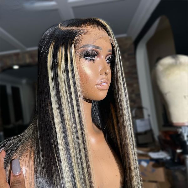 Highlight Colored Lace Frontal Wig Brazilian Straight Simulation Human Hair Wigs Blonde Highlight Colored Lace Wigs for Black Women, Customize
Highlight Colored Lace Frontal Wig Brazilian Straight Simulation Human Hair Wigs Blonde Highlight Colored Lace Wigs for Black Women, Customize