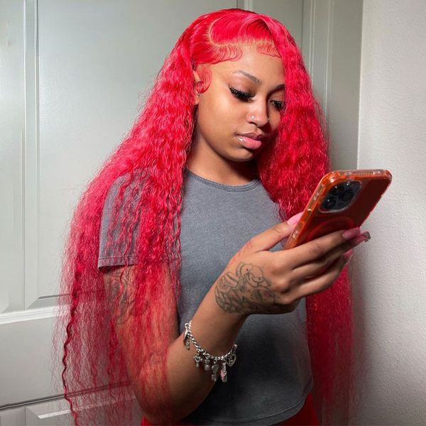 Soft Peruvian Hair 13x4 Deep Wave HD Lace Frontal Wig Transparent Red Water Wave Lace Front Wigs Black/blonde/blue Colored Deep Wave Simulation Human Hair Wigs s s, Wig cap
Soft Peruvian Hair 13x4 Deep Wave HD Lace Frontal Wig Transparent Red Water Wave Lace Front Wigs Black/blonde/blue Colored Deep Wave Simulation Human Hair Wigs s s, Wig cap