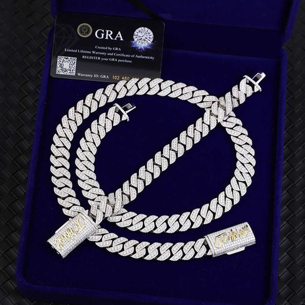 GRA Certificate Moissanite Diamond 15Mm Solid Sier Hip Hop Iced Out Cuban Link Chain Jewelry Necklace
GRA Certificate Moissanite Diamond 15Mm Solid Sier Hip Hop Iced Out Cuban Link Chain Jewelry Necklace
