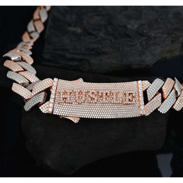 Factory Making 2 3 Rows Iced VVS Moissanite Sterling Sier Lad Diamond Custom Name Plate Cuban Link Mens Necklaces
Factory Making 2 3 Rows Iced VVS Moissanite Sterling Sier Lad Diamond Custom Name Plate Cuban Link Mens Necklaces