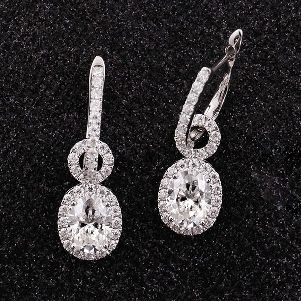 Genuine White Gold With Oval And Melee Moissanite Halo Fine Earrings Jewelry For Women Latest Design
Genuine White Gold With Oval And Melee Moissanite Halo Fine Earrings Jewelry For Women Latest Design