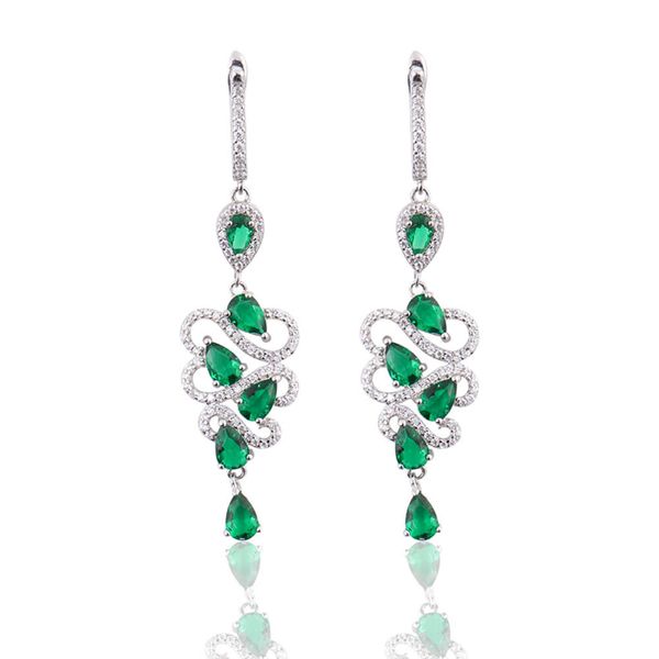 Fashion Solid White Gold 5X3mm Lab Emerald Green Drop Earrings With Moissanite Stones As Valentine Day Gift
Fashion Solid White Gold 5X3mm Lab Emerald Green Drop Earrings With Moissanite Stones As Valentine Day Gift