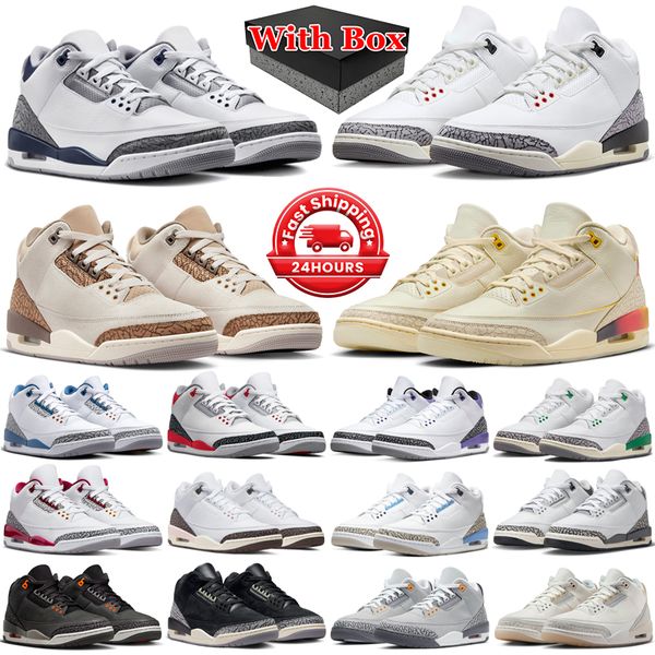With box jumpman 3 basketball shoes men women 3s White Cement Reimagined Midnight Navy Palomino Fear Medellin Sunset Fire Red Wizards mens trainers sports sneakers, 44
With box jumpman 3 basketball shoes men women 3s White Cement Reimagined Midnight Navy Palomino Fear Medellin Sunset Fire Red Wizards mens trainers sports sneakers, 44