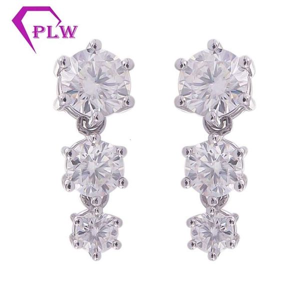 Customize New Style 14K White Gold Moissanite Earrings For Gift