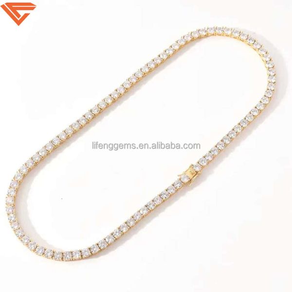 Hip-Hop Men's Chain Sterling Sier With Gold Plated Moissanite Diamond 4Mm 18Inches Necklace Tennis Chain
Hip-Hop Men's Chain Sterling Sier With Gold Plated Moissanite Diamond 4Mm 18Inches Necklace Tennis Chain
