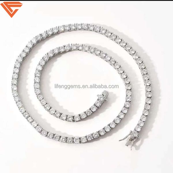 Custom Jewelry White Gold Plated 5Mm GRA Certified VVS Moissanite Tennis Chain Necklace
Custom Jewelry White Gold Plated 5Mm GRA Certified VVS Moissanite Tennis Chain Necklace