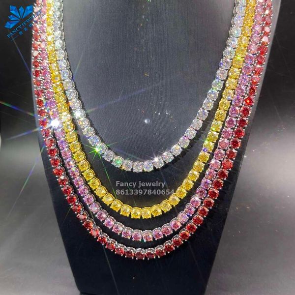 High Quality Pink Red Yellow Green Moissanite Fashion Jewelry Iced Out Custom Idea Colorful Tennis Chain Necklace
High Quality Pink Red Yellow Green Moissanite Fashion Jewelry Iced Out Custom Idea Colorful Tennis Chain Necklace