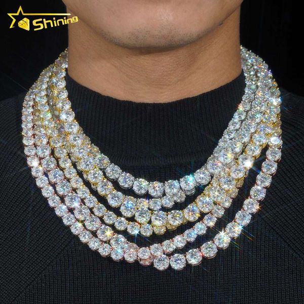 Hot Sale Rapper D VVS Diamond 8Mm 10Mm Necklace Bracelet Sterling Sier Hip Hop Moissanite Tennis Chain