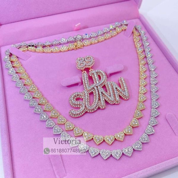 Iced Out Women Choker VVS Moissanite Diamond Custom 3D Cluster Heart Tennis Necklace
Iced Out Women Choker VVS Moissanite Diamond Custom 3D Cluster Heart Tennis Necklace