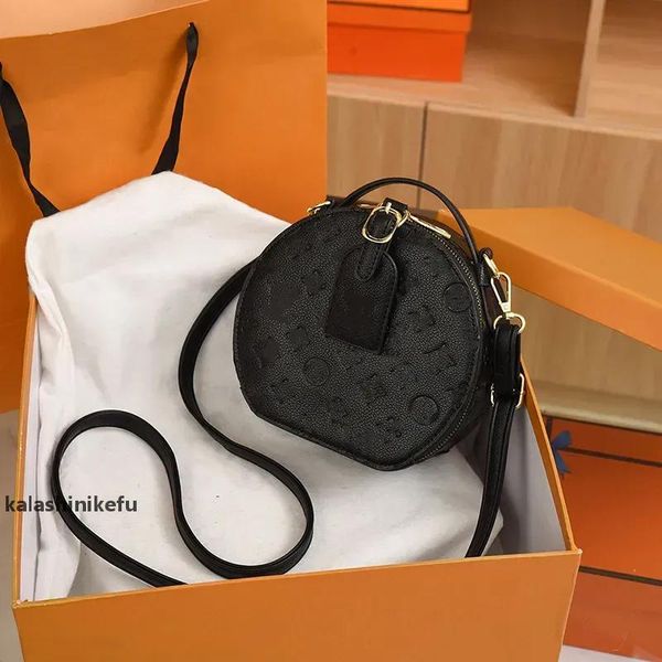 

6A Top Quality 2024 Women's Casual Handbag Famous Designer Fashion Embossed Round Cute Leather Crossbody Bag Single Shoulder Bag, White