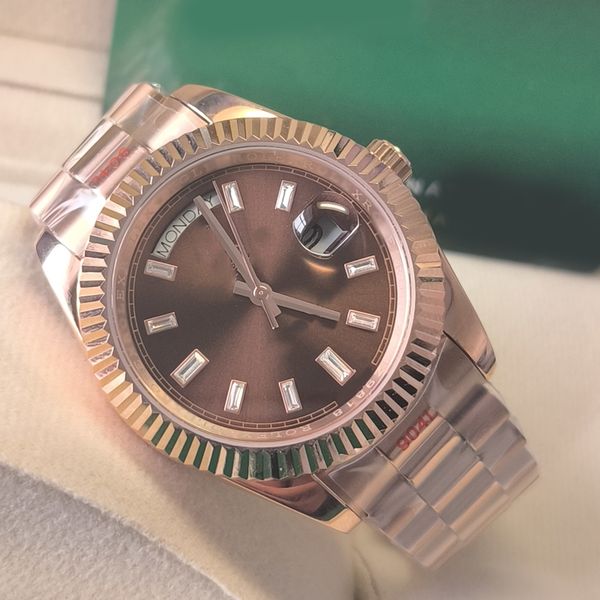 DAY mens watch With diamond brown dial automatic machine 40mm lady 36mm woman 904L stainless steel strap sapphire hidden folding buckle waterproof Dhgate, 34
DAY mens watch With diamond brown dial automatic machine 40mm lady 36mm woman 904L stainless steel strap sapphire hidden folding buckle waterproof Dhgate, 34