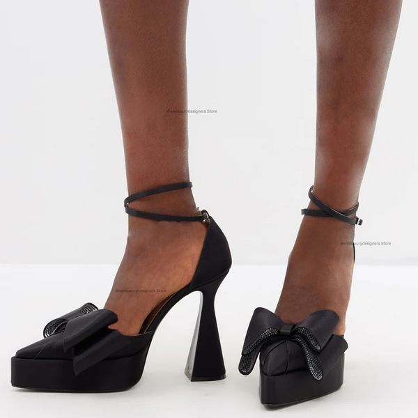 Mach satin women platform sandals Crystal Embellished bows ankle strap Evening shoes silk chunky Heels pumps shoe womens Luxury Designers factory footwears16, Black
Mach satin women platform sandals Crystal Embellished bows ankle strap Evening shoes silk chunky Heels pumps shoe womens Luxury Designers factory footwears16, Black