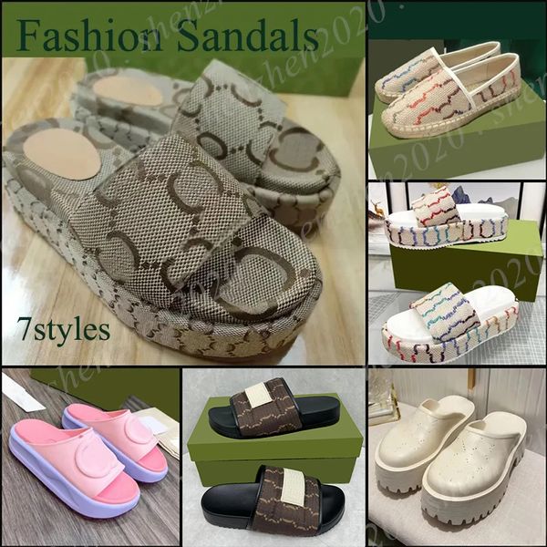 8Styles Premium Embroidered Logo and Rubber Platform Slide Slippers Sandals Women's Slides EU35-42