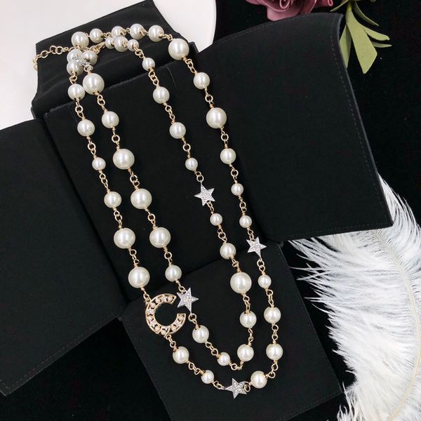 New Fashion Long Pearl Necklaces For Woman Beaded Letter Chain Necklace Luxury Designer Necklace Gift Jewelry Supply
New Fashion Long Pearl Necklaces For Woman Beaded Letter Chain Necklace Luxury Designer Necklace Gift Jewelry Supply