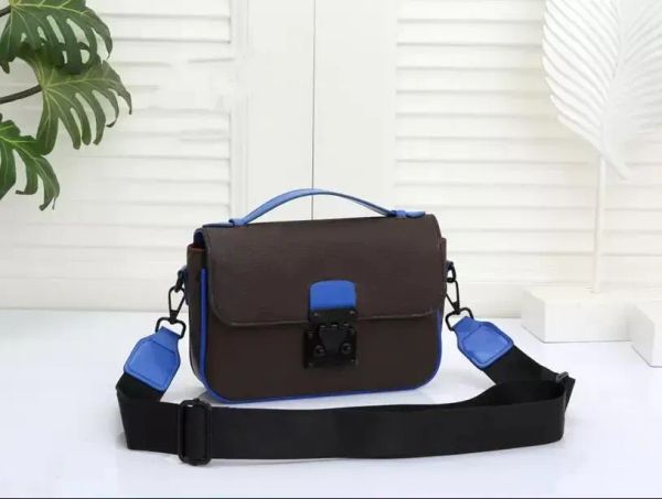 

New Messenger Bag Men Handbag Purse S Lock Sling Bags Canvas leather Classic Letter Patchwork Color Handbags Magnetic Hasp Adjustable Should