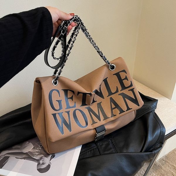 sales women shoulder bag 5 colors large capacity outdoor leisure messenger bag light and thick canvas backpack everyday Joker flip letter printed handbag 23569#, Khaki
sales women shoulder bag 5 colors large capacity outdoor leisure messenger bag light and thick canvas backpack everyday Joker flip letter printed handbag 23569#, Khaki