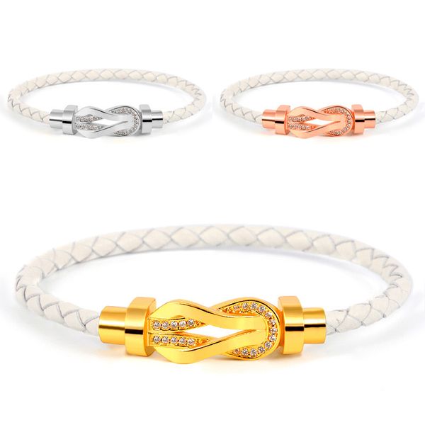 

Men's Women's Bracelet Knot 8 Clasp Leather Rope Bracelet Designer Bracelet Luxury Fashion Jewellery Classic Bracelet 24 Styles
