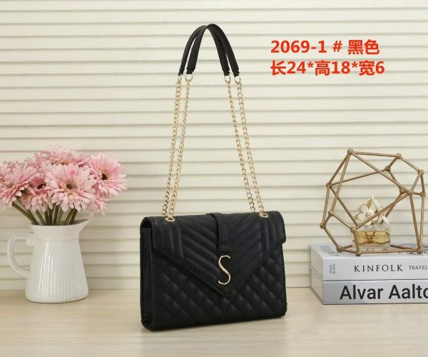 

2023 HOT Luxury Handbag Shoulder Bag Brand LOULOU Y-Shaped Designer Seam Leather Ladies Metal Chain Black Clamshell Messenger Chain Bags