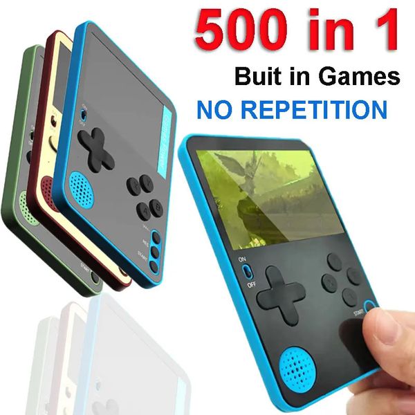 Handheld game console 500 Classic Games LCD Portable Retro Video Mini Game Console Rechargeable for Kids and Adults 240124