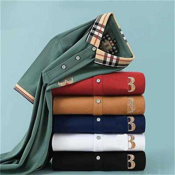

High end embroidered short sleeved cotton polo shirt men s T shirt Korean fashion clothing summer luxury top Asian size M L XL XXL XXXL, Customize
