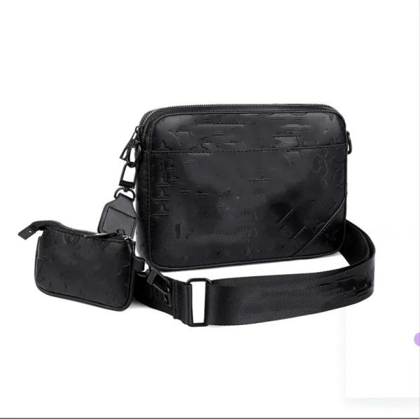 

2024 Handbags Men Leather TRIO Messenger Bags Luxury Shoulder Bag Make up Bag Designer Handbag Tote Man's bag Taurillon 58489 S-Lock