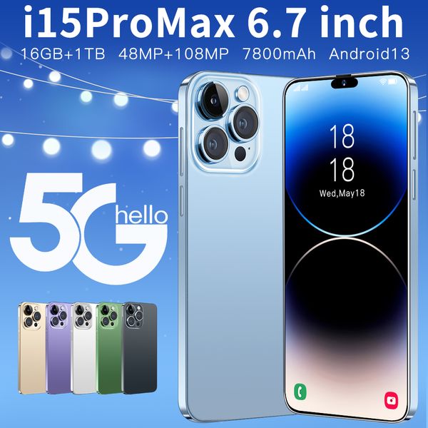 2024 i15 pro max cell phones 6.7 inch smartphone 4G LTE 5G smartphones 1TB Camera 48MP 108MP Face ID GPS Octa Core android mobile phone smart, Blue
2024 i15 pro max cell phones 6.7 inch smartphone 4G LTE 5G smartphones 1TB Camera 48MP 108MP Face ID GPS Octa Core android mobile phone smart, Blue