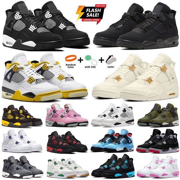 4 4s Men Women BasketBall Shoes Vivid Sulfur Bred Military Chrome Black Cat Sail Metallic Gold Gum Red White Thunder White Oreo Frozen Moments Sports Sneakers, Dark khaki
4 4s Men Women BasketBall Shoes Vivid Sulfur Bred Military Chrome Black Cat Sail Metallic Gold Gum Red White Thunder White Oreo Frozen Moments Sports Sneakers, Dark khaki