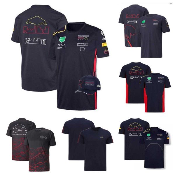 

New Season Cycle Racing Clothes F1 Formula One T-shirt Summer Team Short-sleeved Shirt with the Same Give Away Hat Num 1 11 Logo, Champagne