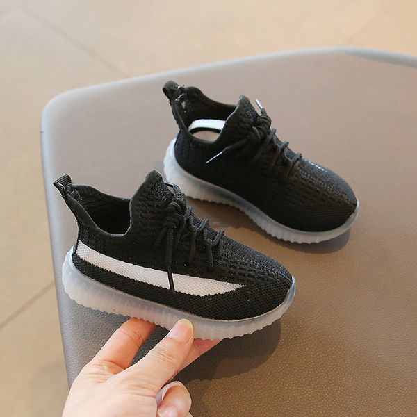 

Kids Breathable Mesh Knitted Shoes Black Summer Children Boys Girls Flying Casual Shoes Non-slip 2024 New Outdoor Coconut Shoes Soft Soled Baby Walking Shoes, White